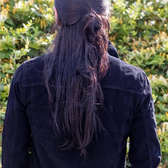 Retro Vintage Black Corduroy Unisex Western Jacket Beetle Juice size Small - Picture 3 of 14